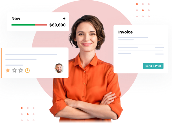 A professional woman smiling, representing Odoo ERP services