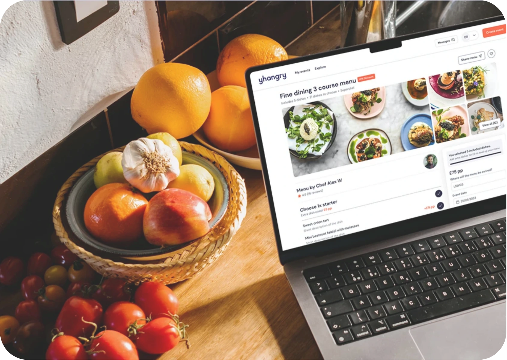 A food brand founder looking at a live ERP dashboard on a laptop, showing key F&B metrics like shelf life, cold chain status, and inventory levels.